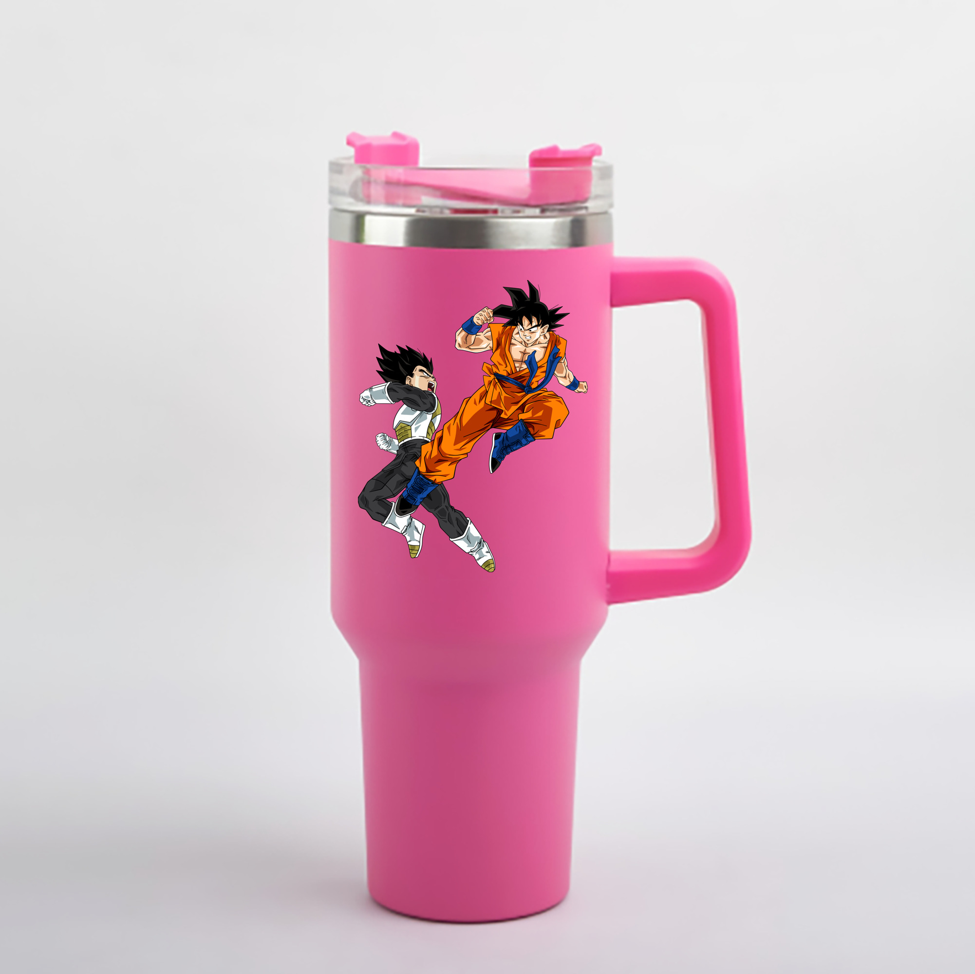 （画像用） ドラゴンボール 孫悟空（そん ごくう）Son Goku カカロット DRAGON BALL Kakarotto 1200mL車用タンブラー - クリスタルステッカー（プラスチックストロー付き）